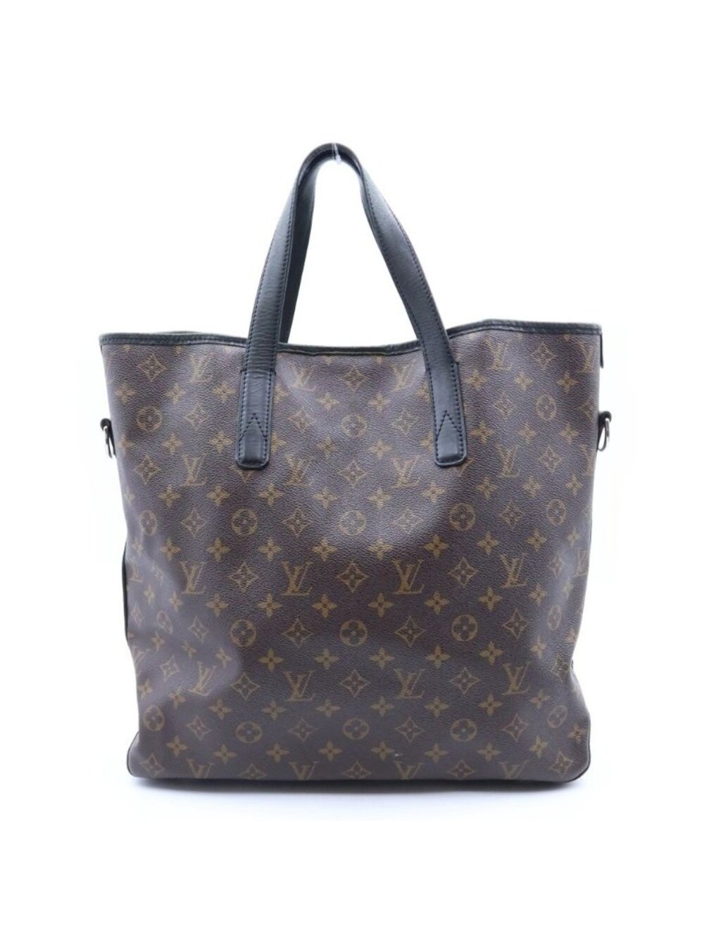 Louis Vuitton Monogram Macassar Kitan 2-Way Tote Bag Brown Black Leather Silver